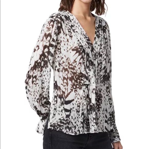 ALL SAINTS Sheril Printed Crossover Top NWT Size S - Picture 4 of 8